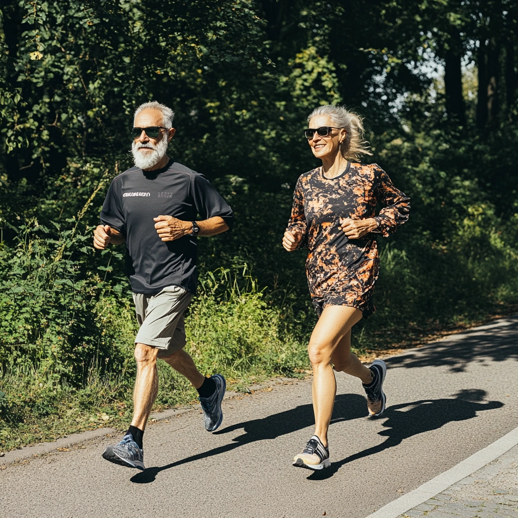 Активні пенсіонери займаються спортом на свіжому повітрі